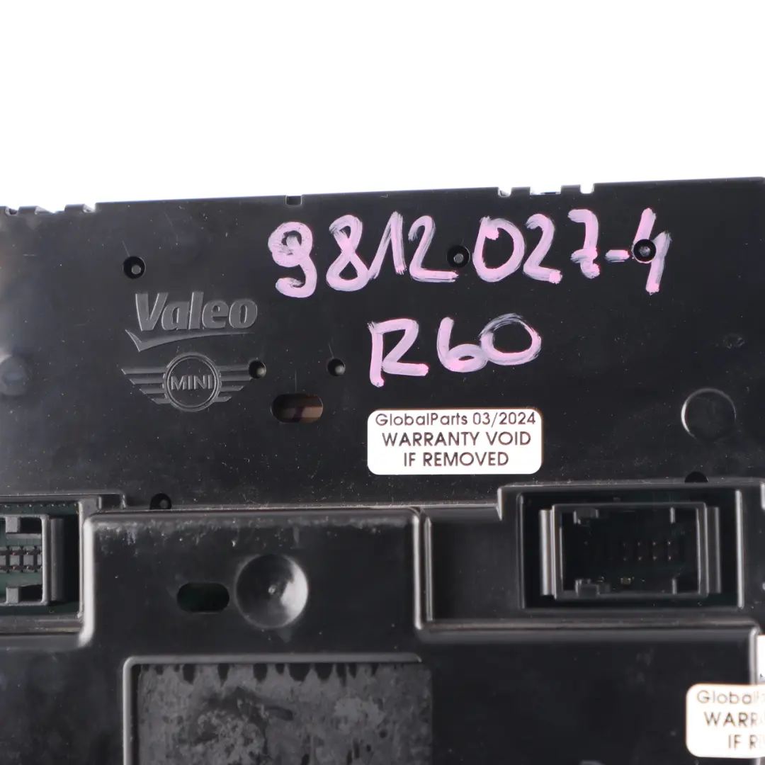 Mini Cooper R60 R61 Automatic Air Conditioning Heater Control Unit Switch - SKU 9812027-4 - Part number 9812027