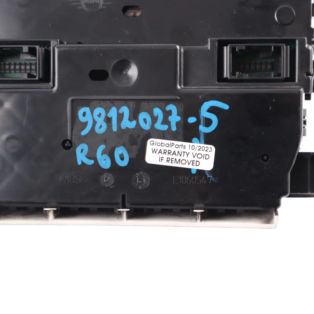 Conditioning Heater Control Unit Switch Panel to Mini R60 R61 Automatic Air with Part number 9812027 Mini R60 R61 Automatic Air Conditioning Heater Control Unit Switch Panel - SKU 9812027-5 - Part number 9812027