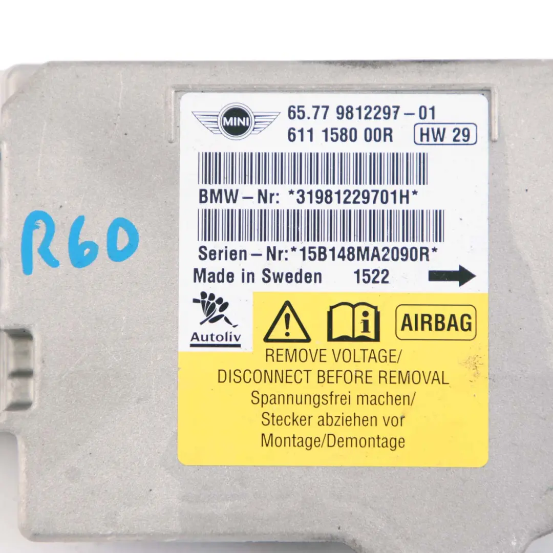 Mini R55 R56 R57 Módulo de Aire ECU Unidad de Control Módulo - SKU 9812297 - Número de pieza 9812297