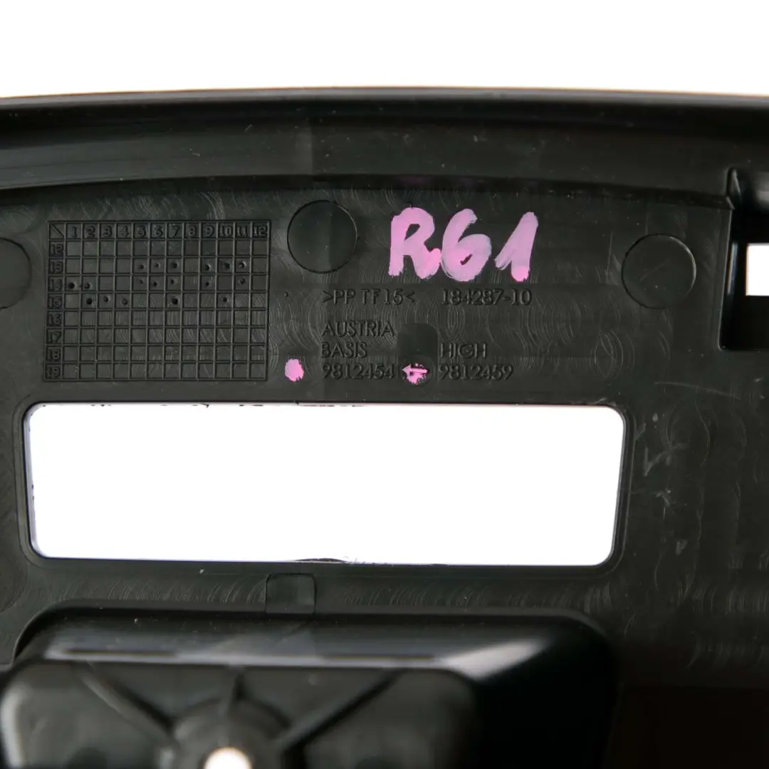 Mini R61 Paceman Cache du panneau de garniture arrière Stockage Noir - SKU 9812454 - Numéro de pièce 9812454