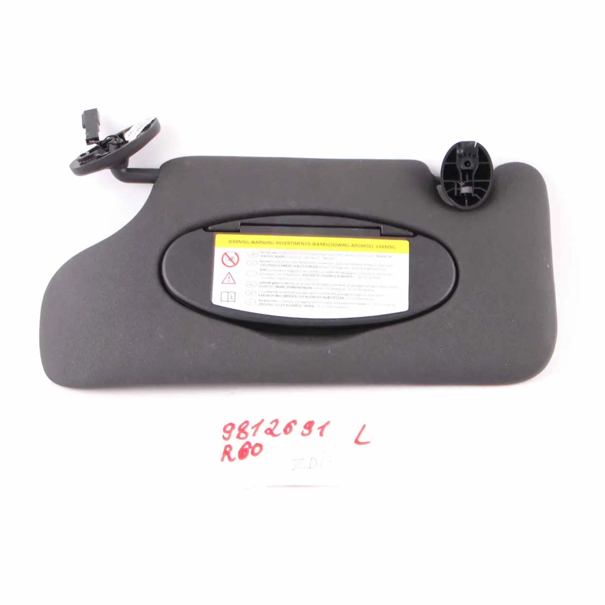 Mini Countryman R60 Sun Visor With Mirror Illumination Light Black Left 9812691