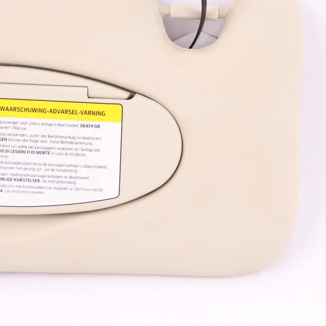 Pare-soleil Avec Eclairage Rétroviseurs Beige Clair Gauche pour Mini Countryman R60 à propos du numéro de pièce 9812693 Mini Countryman R60 Pare-soleil Avec Eclairage Rétroviseurs Beige Clair Gauche - SKU 9812693 - Numéro de pièce 9812693