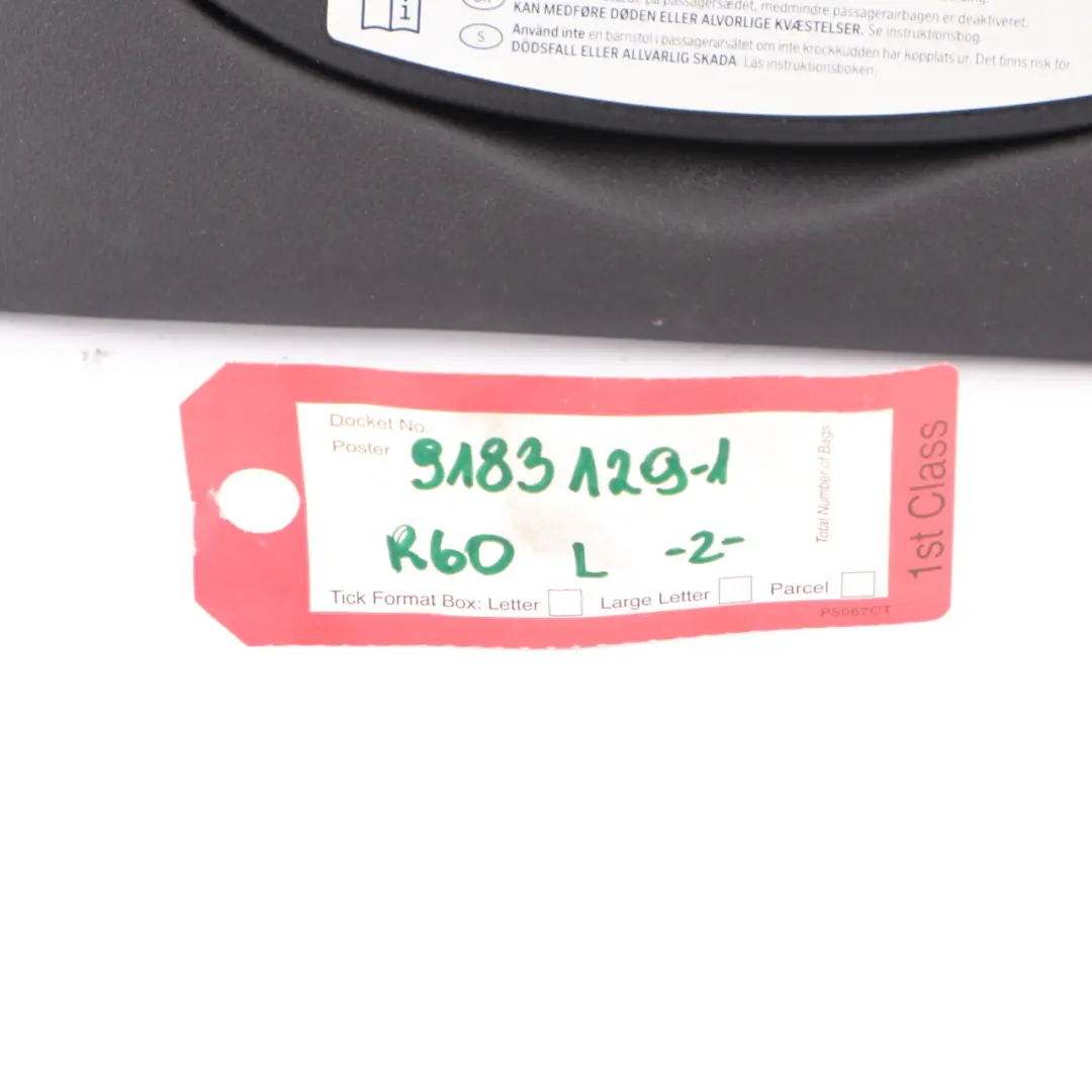 Mini Countryman R60 Sonnen Blende Links Spiegel Panel Label Licht Carbon Schwarz - SKU 9813129-2 - Teilenummer 9813129