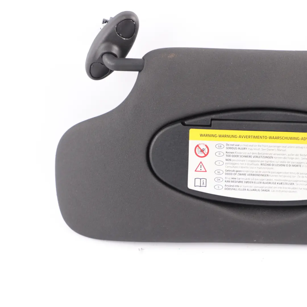 Mini Countryman R60 Sun Visor Left N/S Mirror Panel Label Light Carbon Black - SKU 9813129-2 - Part number 9813129