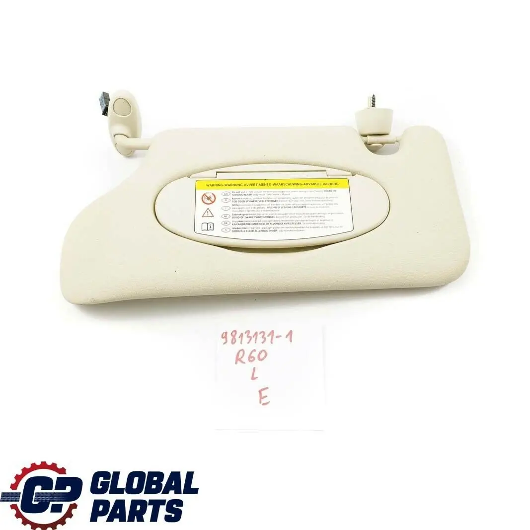 Izquierda Parasol Con Etiqueta Espejo Luz Beige para Mini Cooper R60 Countryman con número de pieza 9813131 Mini Cooper R60 Countryman Izquierda Parasol Con Etiqueta Espejo Luz Beige - SKU 9813131-1 - Número de pieza 9813131