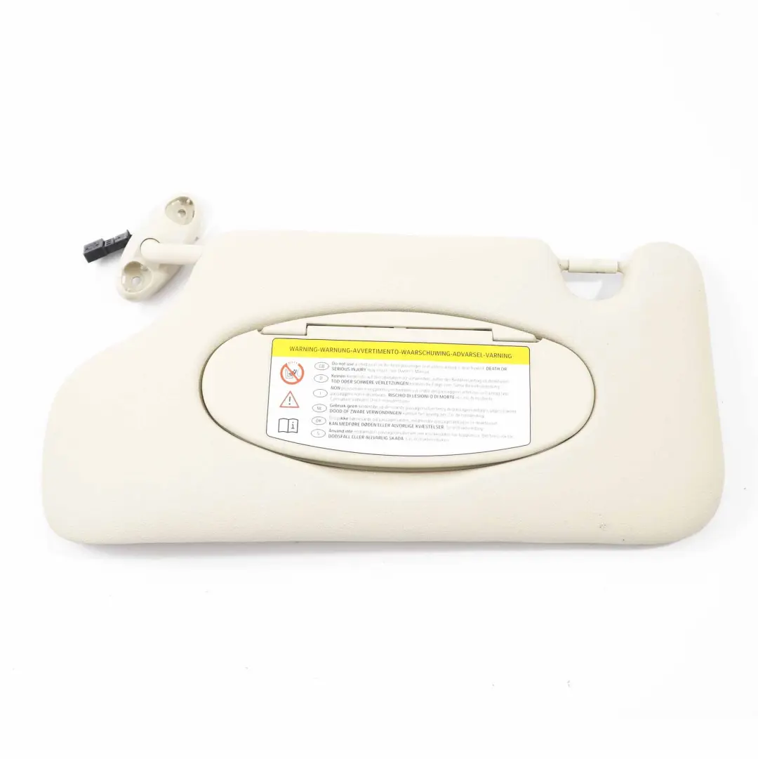 Parasol Izquierdo Etiqueta Cubre Espejo Beige Claro para Mini Cooper Countryman R60 con número de pieza 9813131 Mini Cooper Countryman R60 Parasol Izquierdo Etiqueta Cubre Espejo Beige Claro - SKU 9813131-4 - Número de pieza 9813131