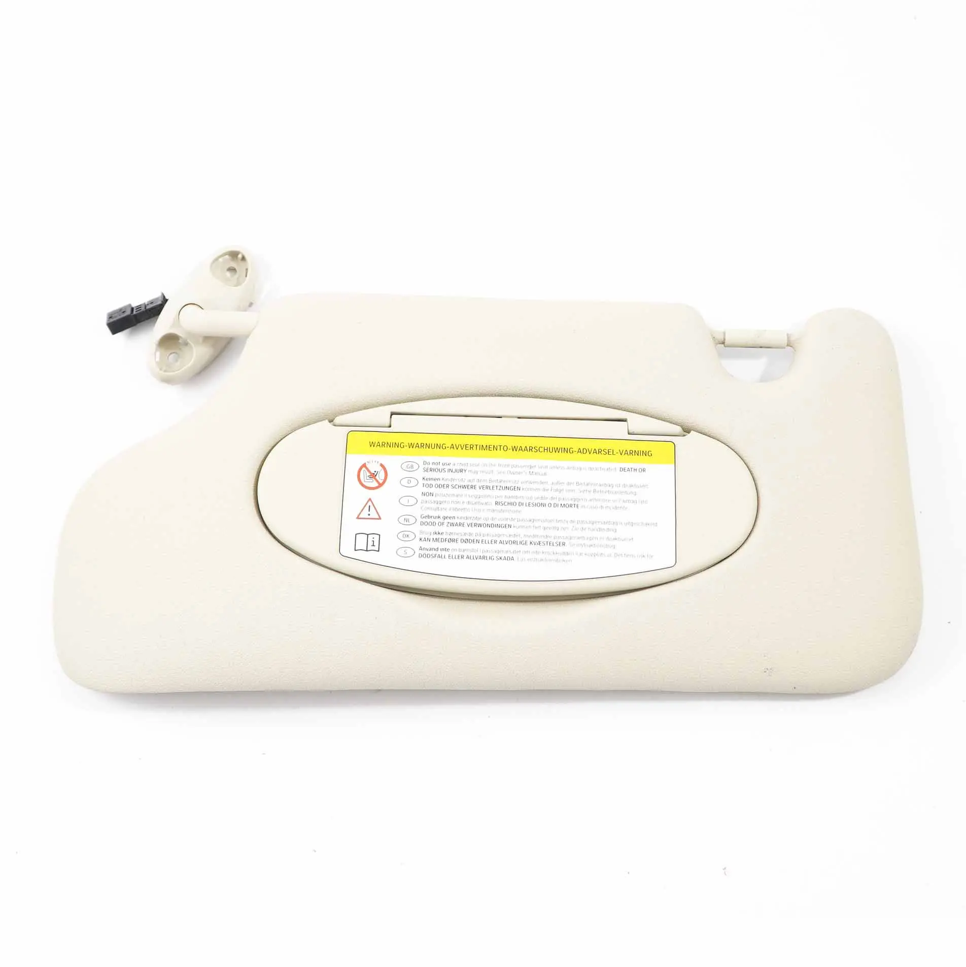 Mini R60 Visiera Parasole Sinistra Etichetta Coprispecchietto Beige chiaro