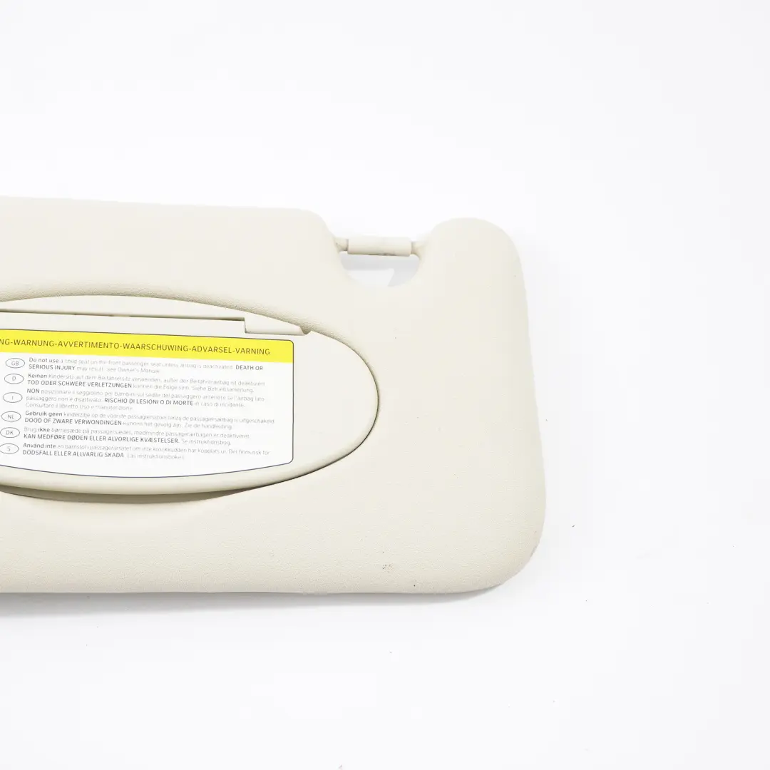 Parasol Izquierdo Etiqueta Cubre Espejo Beige Claro para Mini Cooper Countryman R60 con número de pieza 9813131 Mini Cooper Countryman R60 Parasol Izquierdo Etiqueta Cubre Espejo Beige Claro - SKU 9813131-4 - Número de pieza 9813131