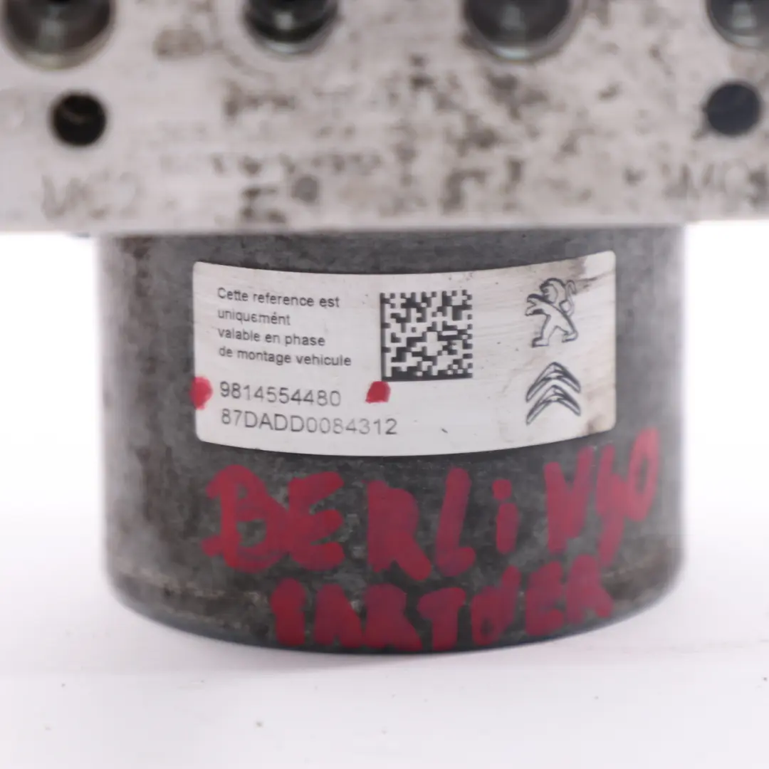 Citroen Berlingo Brake Pump ABS Module Hydraulic Unit to Peugeot Partner with Part number 9814554480 Peugeot Partner Citroen Berlingo Brake Pump ABS Module Hydraulic Unit - SKU 9814554480 - Part number 9814554480
