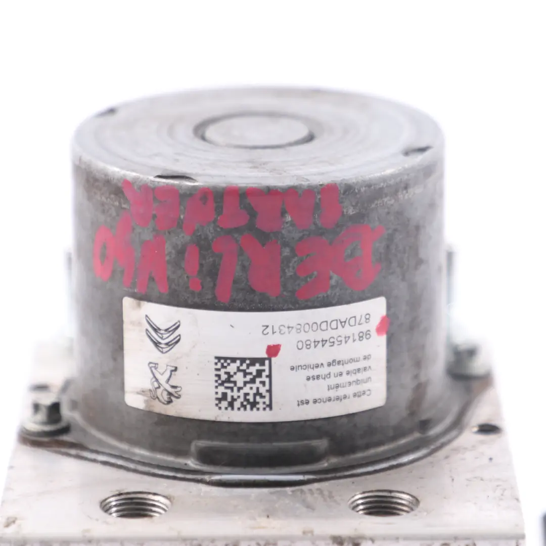 Peugeot Partner Citroen Berlingo Brake Pump ABS Module Hydraulic Unit - SKU 9814554480 - Part number 9814554480