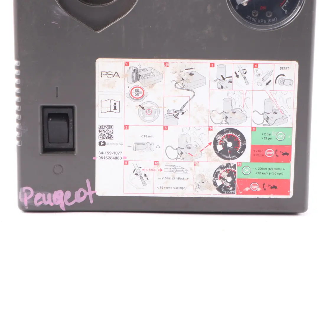 Peugeot Citroen Compressore Per Pompa Di Gonfiaggio Pneumatici - SKU 9816284880 - Numero di parte 9816284880