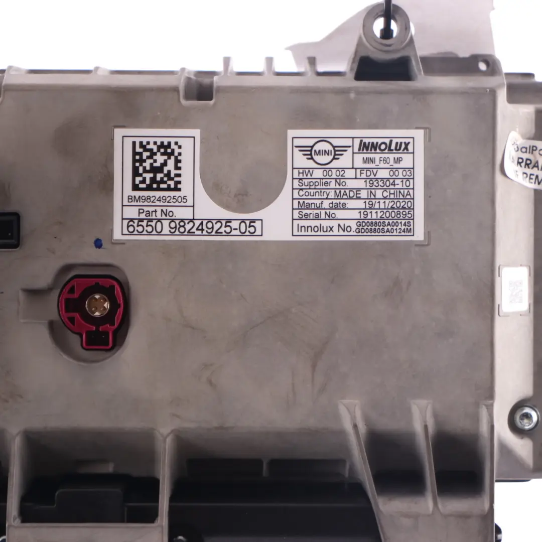 Navegación Pantalla Táctil 8.8" Unidad Central para Mini F55 F56 F60 LCI con número de pieza 9824925 Mini F55 F56 F60 LCI Navegación Pantalla Táctil 8.8" Unidad Central - SKU 9824925-1 - Número de pieza 9824925