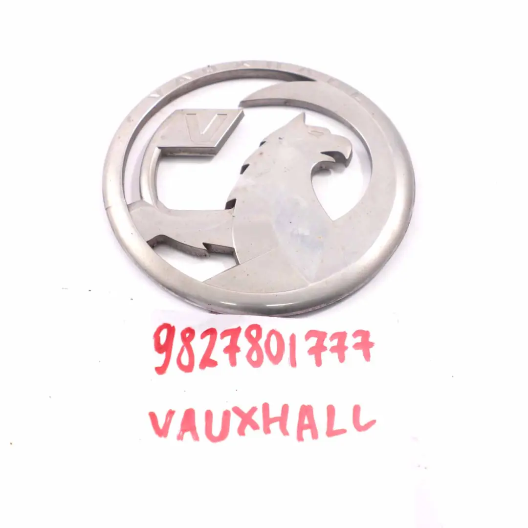 Emblem Logo Rear Trunk Door Badge Adhered Chrome to Vauxhall Vivaro with Part number 9827801777 Vauxhall Vivaro Emblem Logo Rear Trunk Door Badge Adhered Chrome - SKU 9827801777 - Part number 9827801777