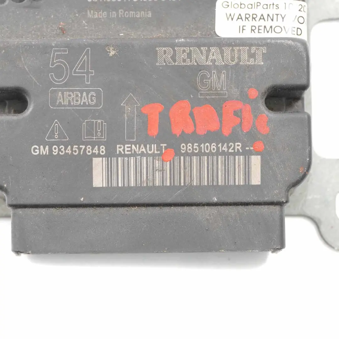 Renault Trafic 3 Vauxhall Vivaro B Airbag Module Air Bag Unit ECU - SKU 985106142R - Part number 985106142R