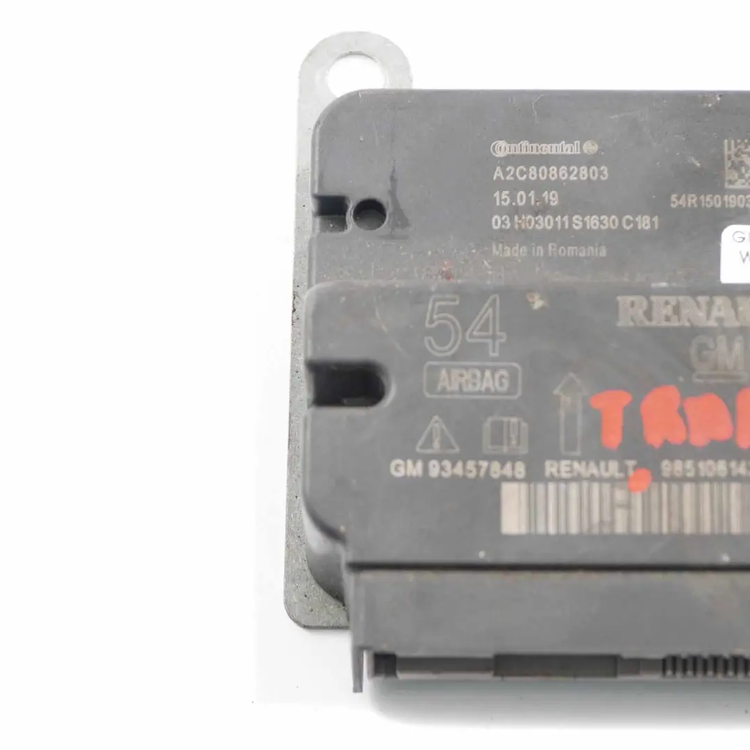 Airbag Modul Air Bag Steuergerät ECU für Renault Trafic 3 Opel Vivaro B mit Teilenummer 985106142R Renault Trafic 3 Opel Vivaro B Airbag Modul Air Bag Steuergerät ECU - SKU 985106142R - Teilenummer 985106142R