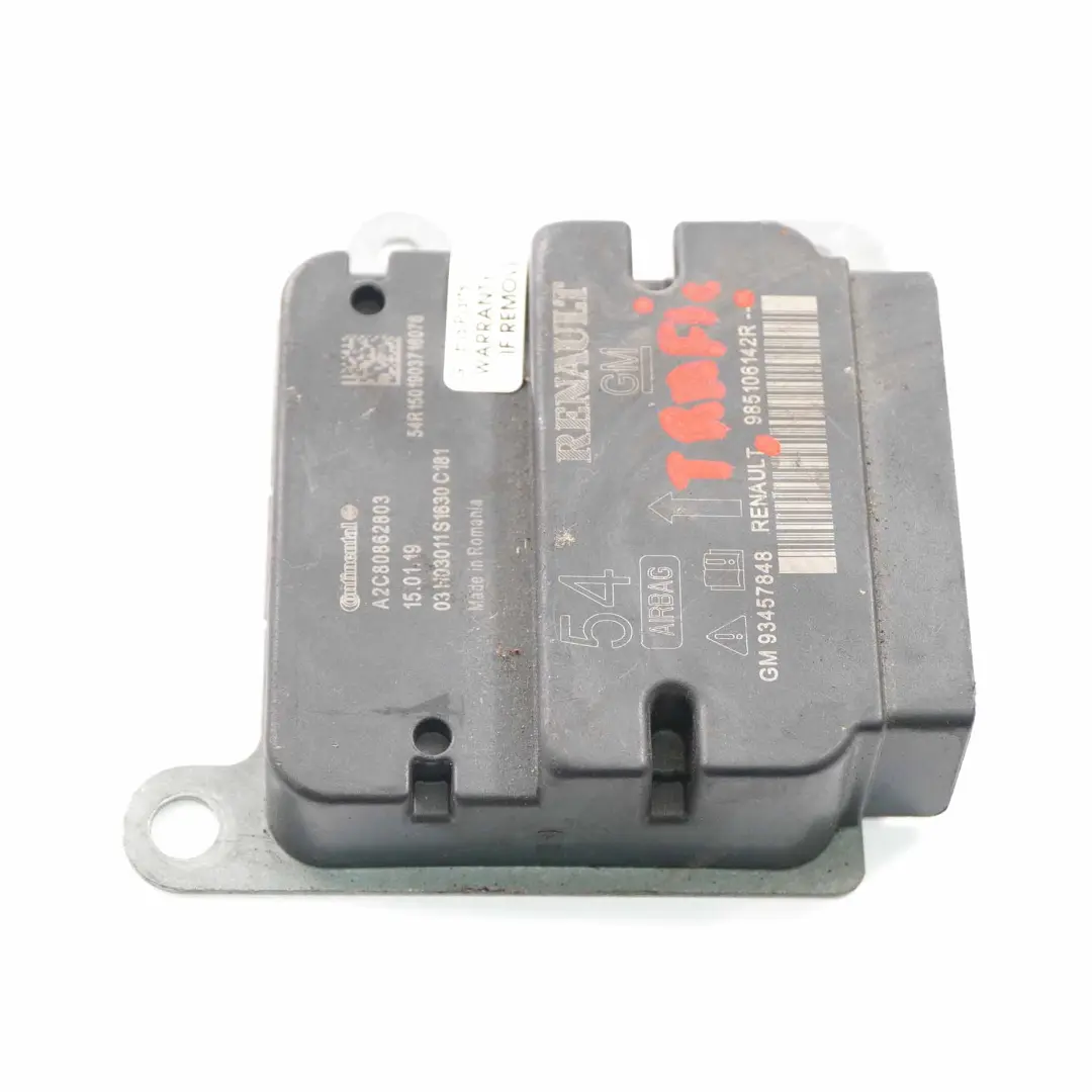 Renault Trafic 3 Opel Vivaro B Airbag Modul Air Bag Steuergerät ECU - SKU 985106142R - Teilenummer 985106142R