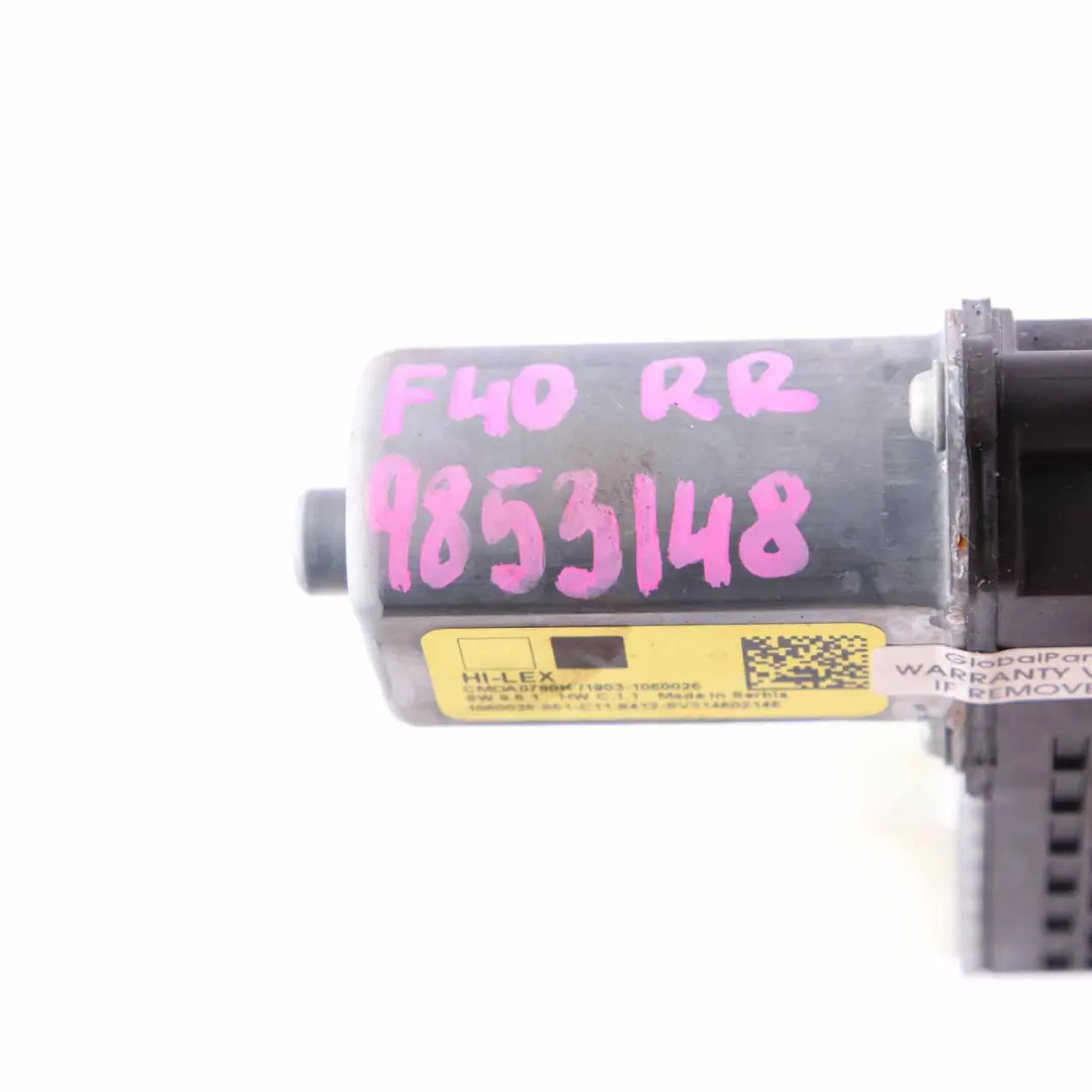 Mecanismo Elevalunas Puerta Trasera Derecha Exterior CMOA0780K para BMW F40 con número de pieza 9853148 BMW F40 Mecanismo Elevalunas Puerta Trasera Derecha Exterior CMOA0780K - SKU 9853148 - Número de pieza 9853148