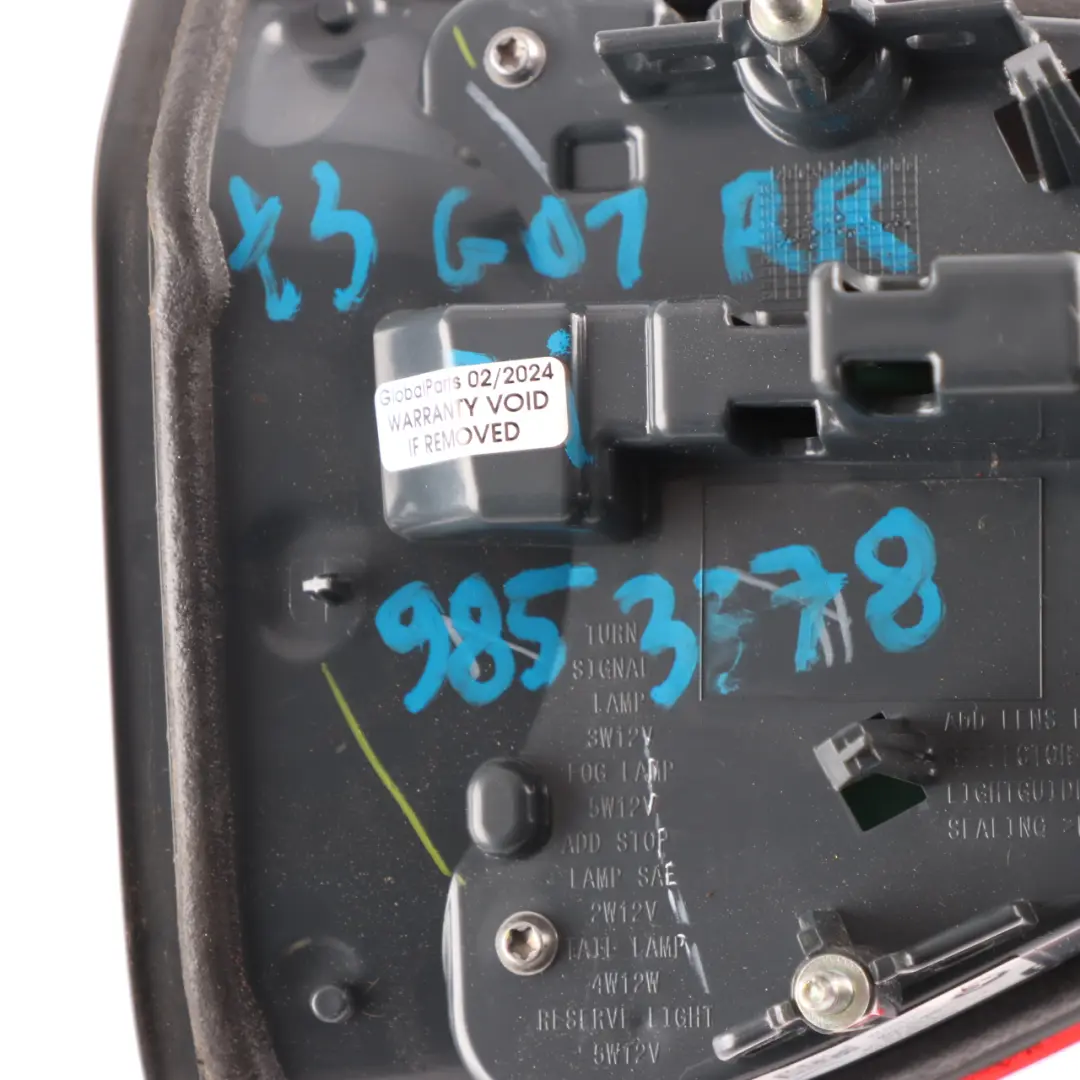 Light LED Lamp In Trunk Lid Boot Tailgate Right O/S to BMW X3 G01 Rear with Part number 9853378 BMW X3 G01 Rear Light LED Lamp In Trunk Lid Boot Tailgate Right O/S - SKU 9853378 - Part number 9853378