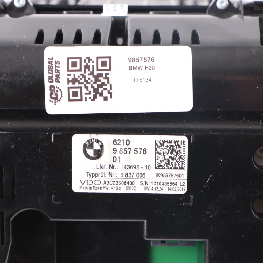Instrument Cluster BMW F20 F21 LCI Petrol Speedo Clocks Meter MPH Manual to with Part number 9857576 Instrument Cluster BMW F20 F21 LCI Petrol Speedo Clocks Meter MPH Manual - SKU 9857576 - Part number 9857576
