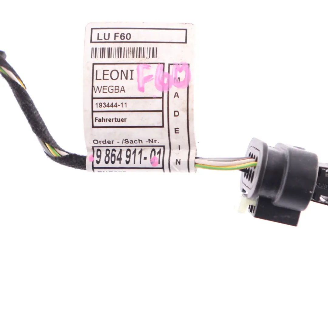 Door Wiring Cable Harness Loom Front Driver's Side to Mini F60 Countryman with Part number 9864911 Mini F60 Countryman Door Wiring Cable Harness Loom Front Driver's Side - SKU 9864911 - Part number 9864911