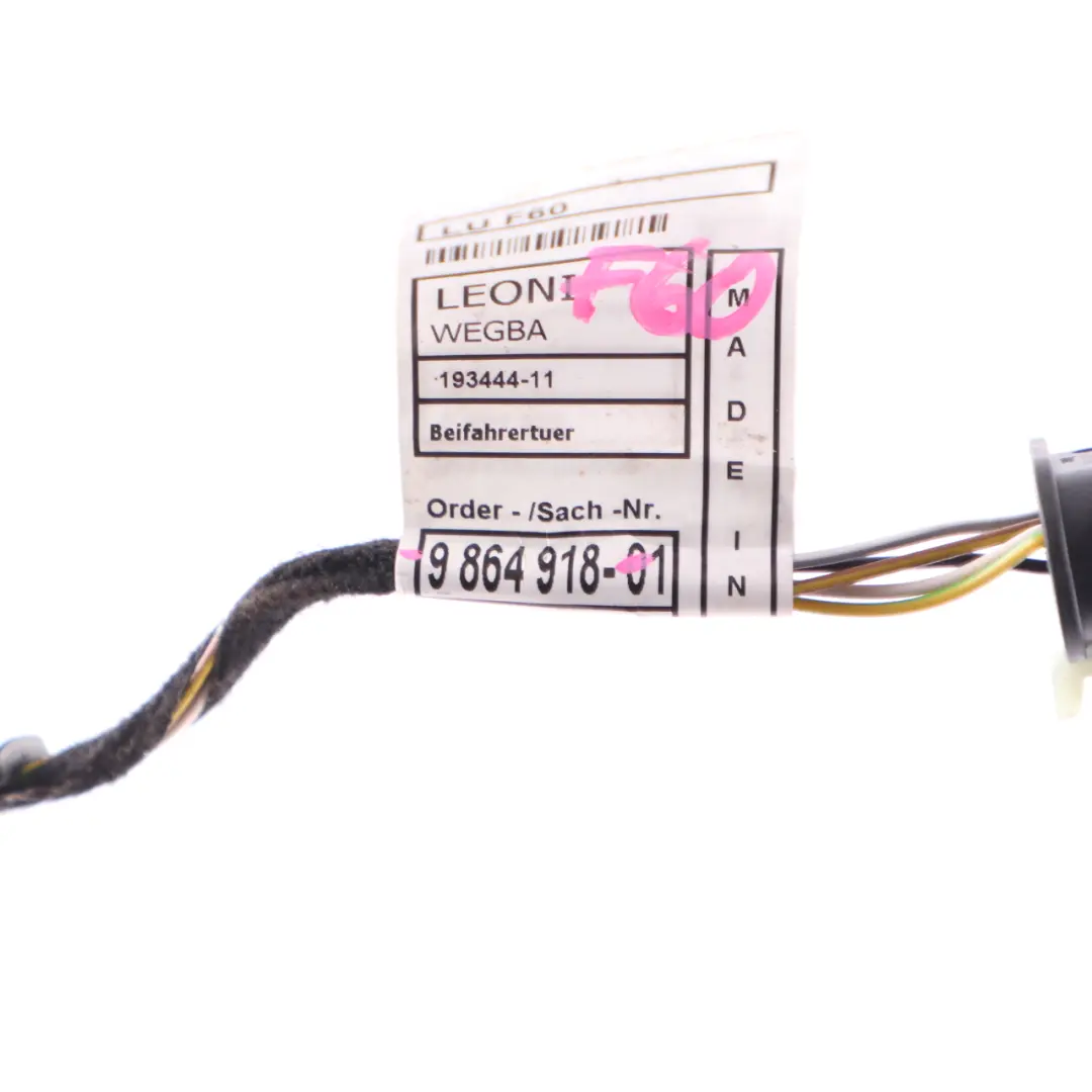 Door Wiring Cable Harness Loom Front Passenger Side to Mini F60 Countryman with Part number 9864918 Mini F60 Countryman Door Wiring Cable Harness Loom Front Passenger Side - SKU 9864918 - Part number 9864918