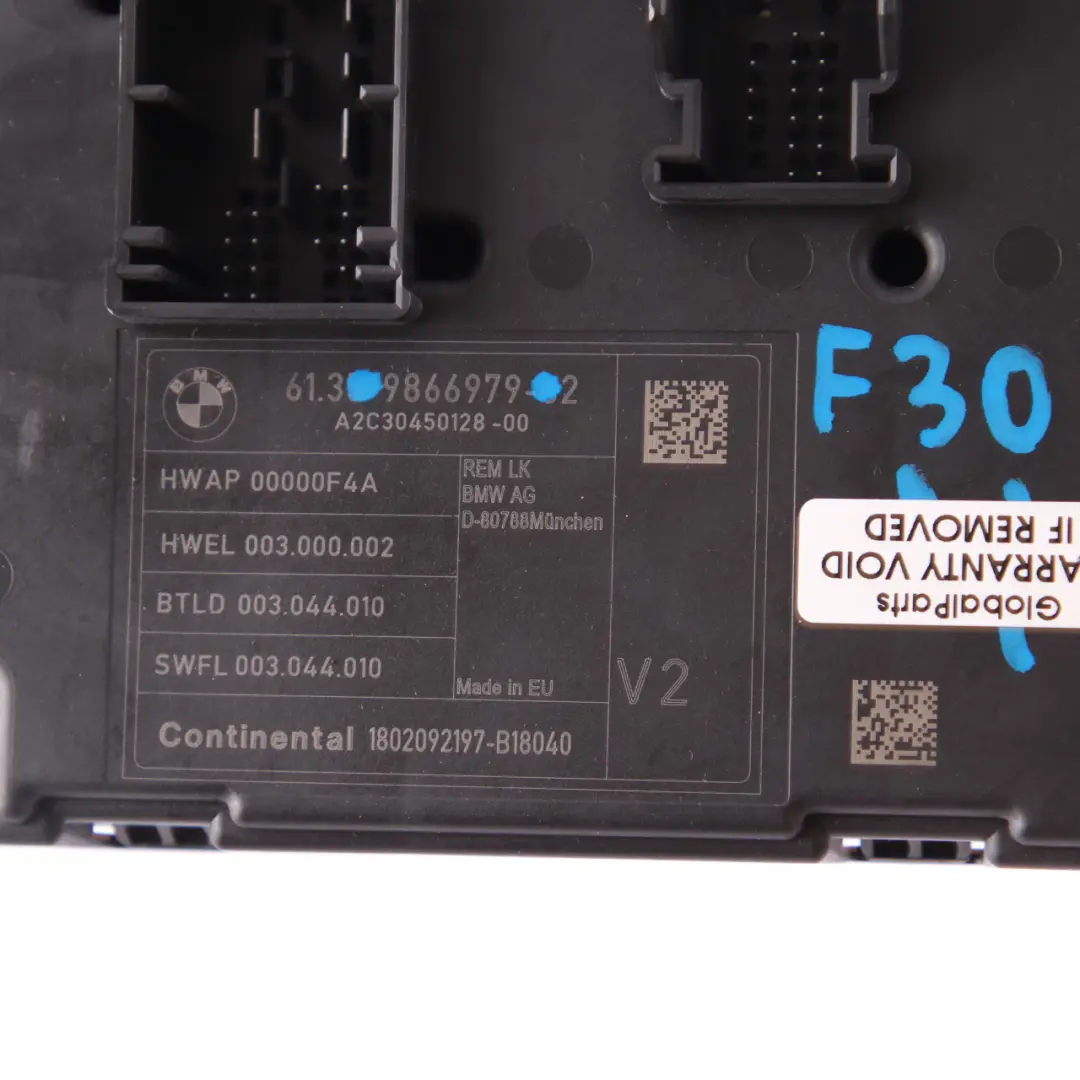 BMW F20 F21 F30 F31 Rear Electronic Module Fuse Box Control Unit V2 REM - SKU 9866979 - Part number 9866979