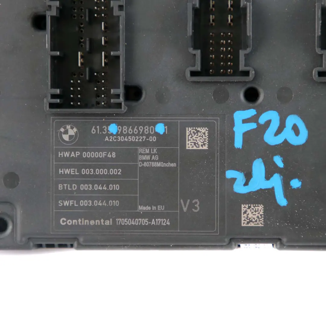 Body Control Unit Module REM Fuse Box BMW F20 - SKU 9866980 - Part number 9866980