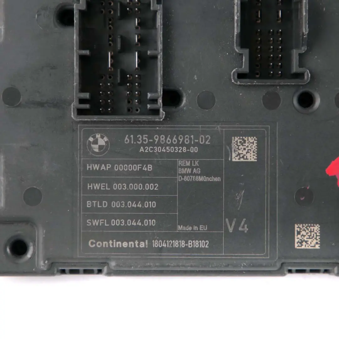 REM Rear Electronic Module Fuse Box Control Unit V4 to BMW 1 Series F20 with Part number 9866981 BMW 1 Series F20 REM Rear Electronic Module Fuse Box Control Unit V4 - SKU 9866981 - Part number 9866981