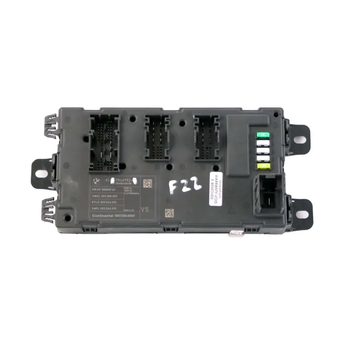 BMW F20 F22 F30 F32 REM Rear Electronic Module Fuse Box Control Unit V5 - SKU 9866982 - Part number 9866982
