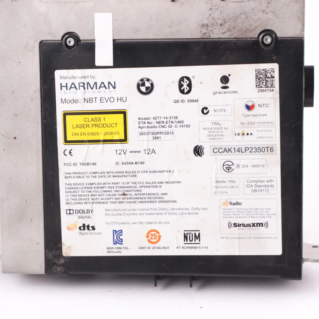 BMW F20 F21 F30 F31 LCI F32 Unità principale navigazione Radio CD Player - SKU 9867503 - Numero di parte 9867503