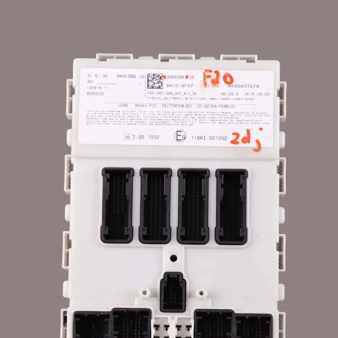 Modulo Elettronico Anteriore Unità Controllo FEM per BMW F20 F21 F22 F30 F32 con numero di parte 9868386 BMW F20 F21 F22 F30 F32 Modulo Elettronico Anteriore Unità Controllo FEM - SKU 9868386 - Numero di parte 9868386