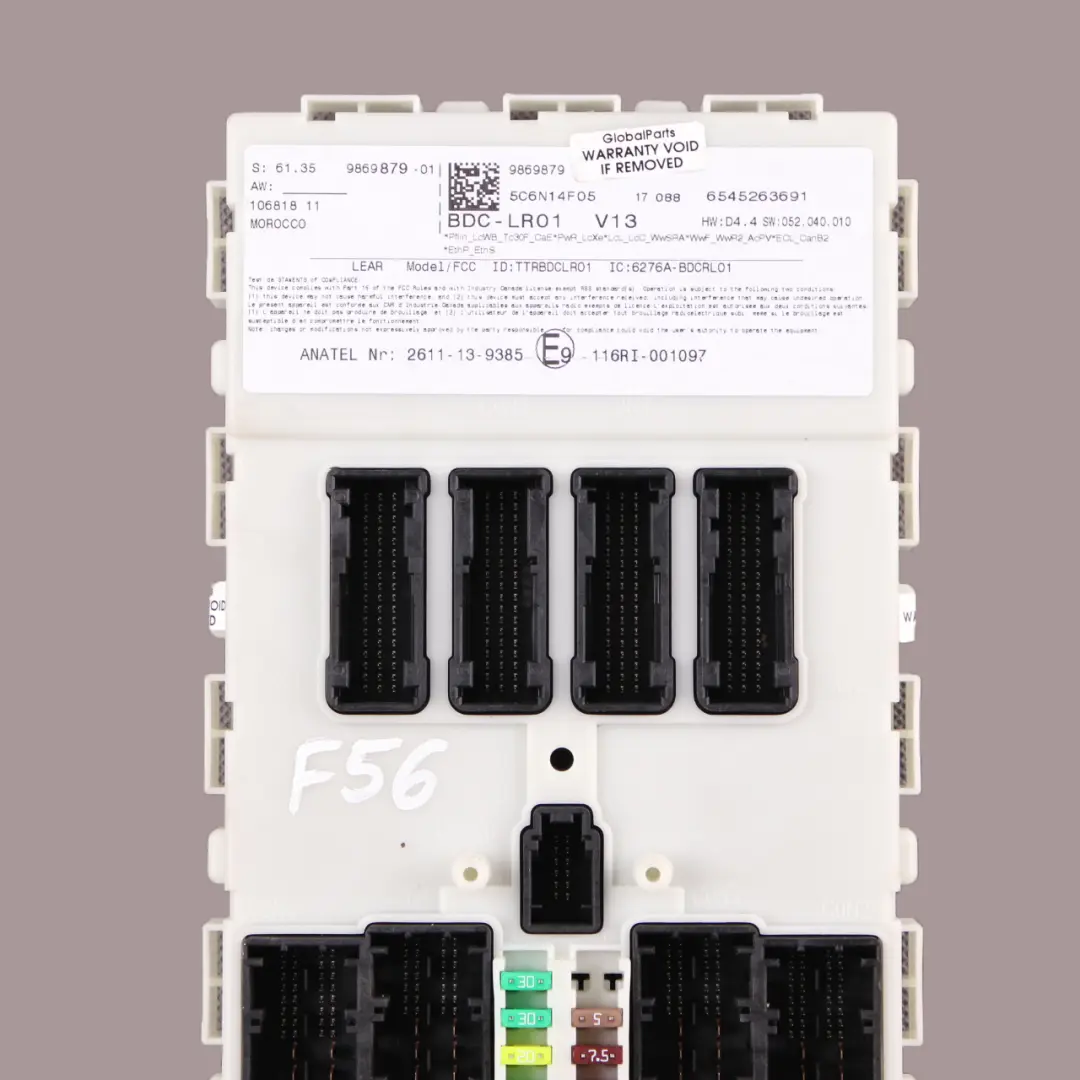 ECU Body Domain Controller BDC Module to Mini Cooper One F54 F55 F56 F60 with Part number 9869879 Mini Cooper One F54 F55 F56 F60 ECU Body Domain Controller BDC Module - SKU 9869879 - Part number 9869879