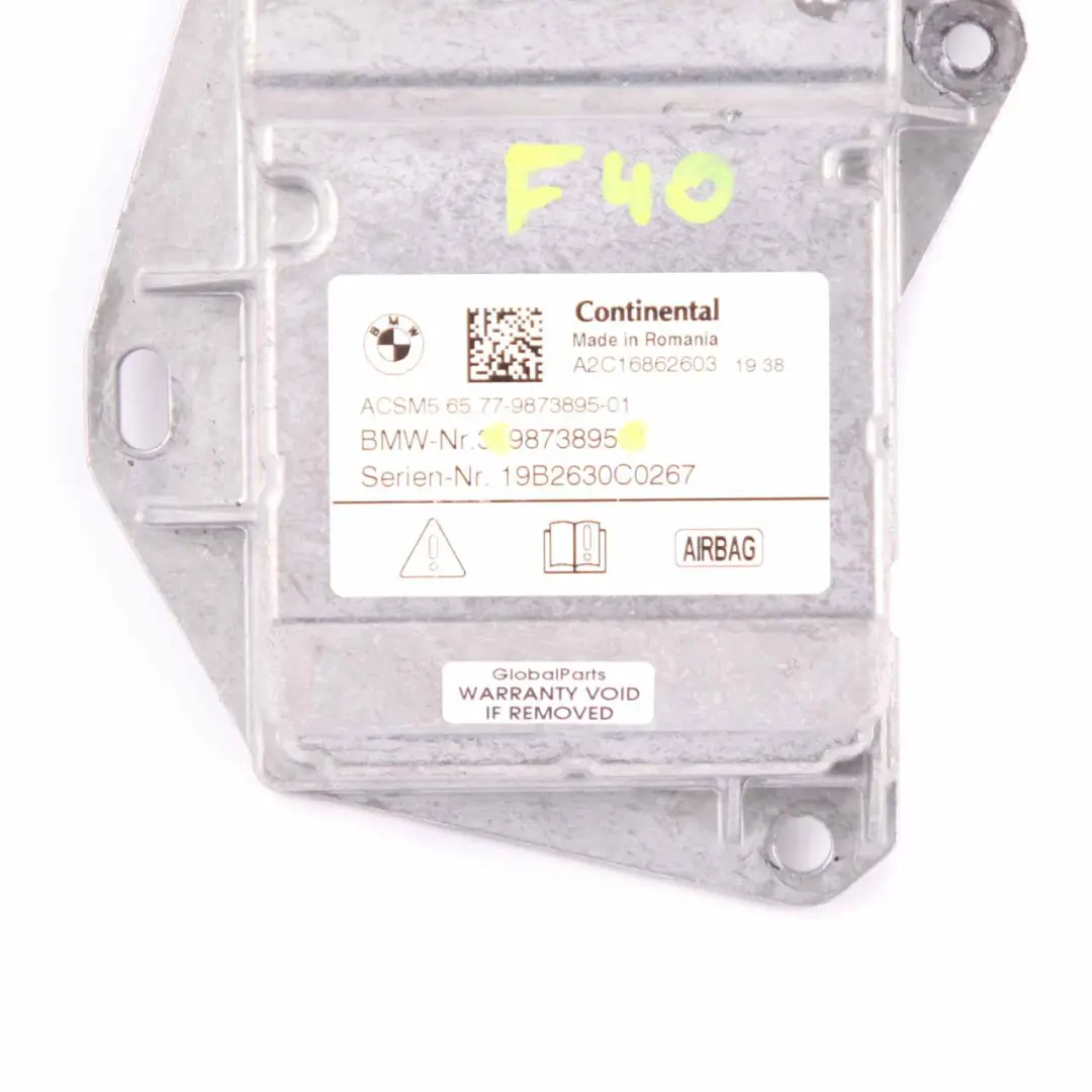 BMW F40 Crash Control Unit Air Module ECU Continental - SKU 9873895 - Part number 9873895