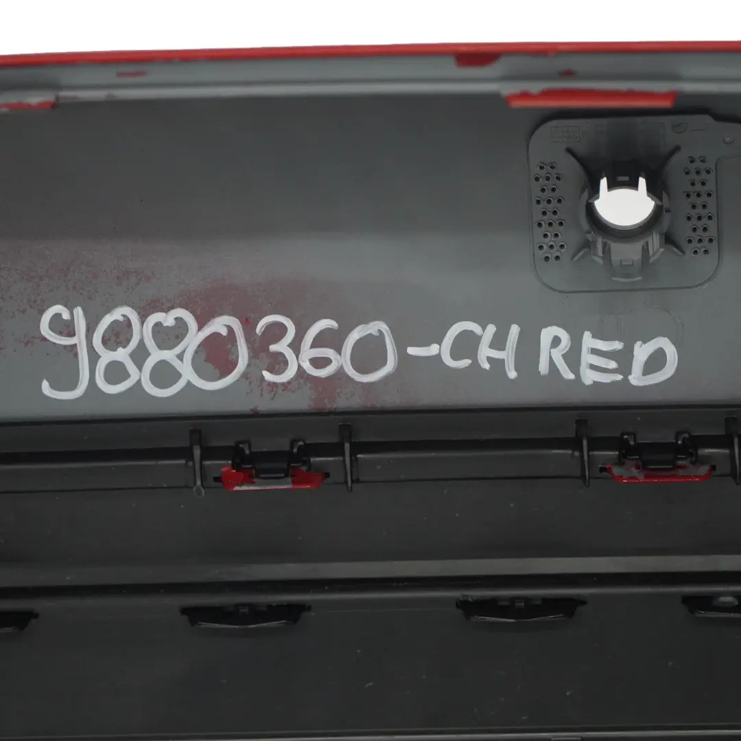 Mini F60 LCI Countryman Bumper Rear Trim Panel JCW PDC Complete Chili Red - 851 - SKU 9880360-CHRED - Part number 9880360