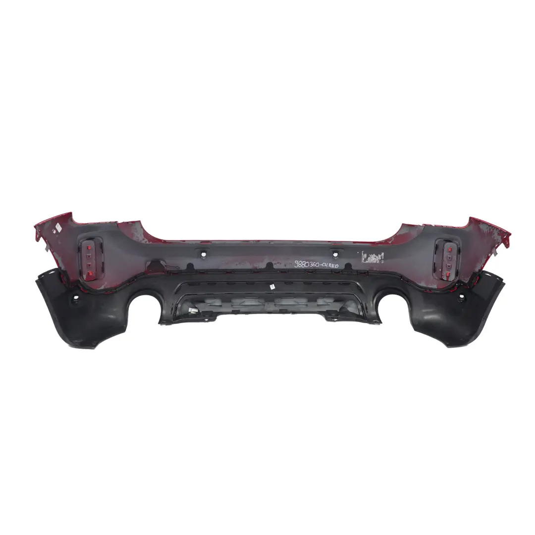 Mini F60 LCI Countryman Bumper Rear Trim Panel JCW PDC Complete Chili Red - 851 - SKU 9880360-CHRED - Part number 9880360