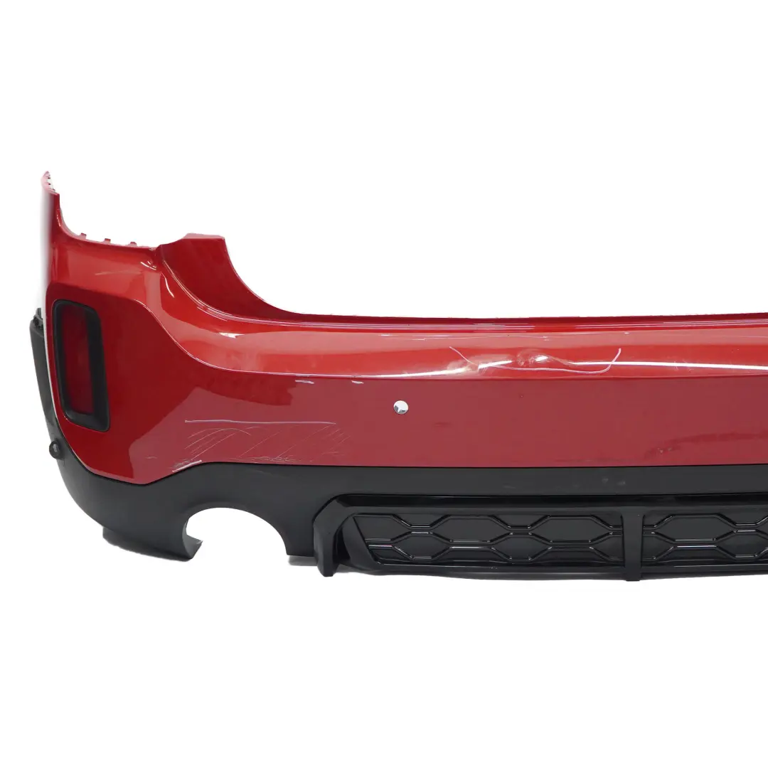 Mini F60 LCI Countryman Bumper Rear Trim Panel JCW PDC Complete Chili Red - 851 - SKU 9880360-CHRED - Part number 9880360