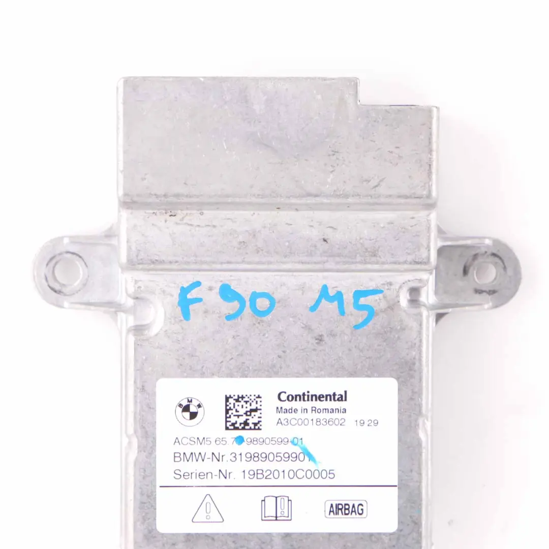 Module Crash Control Unit to BMW F90 M5 G11 G30 Air with Part number 9890599 BMW F90 M5 G11 G30 Air Module Crash Control Unit - SKU 9890599 - Part number 9890599