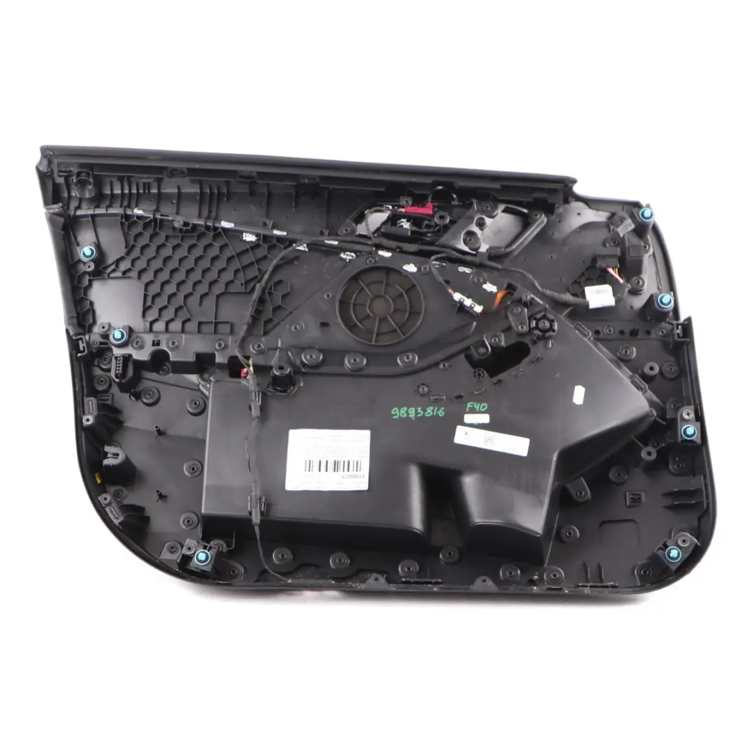 Door Card Front Right O/S Lining Trim Black Perforated Leather Dakota to BMW F40 with Part number 9893816 BMW F40 Door Card Front Right O/S Lining Trim Black Perforated Leather Dakota - SKU 9893816 - Part number 9893816