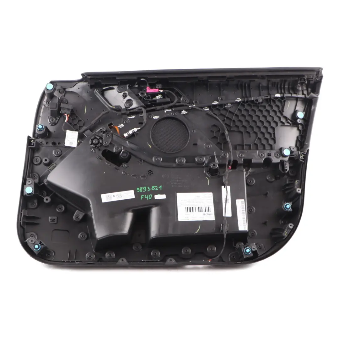 Door Card Front Left N/S Lining Trim Perforated Leather Dakota Black to BMW F40 with Part number 9893821 BMW F40 Door Card Front Left N/S Lining Trim Perforated Leather Dakota Black - SKU 9893821 - Part number 9893821
