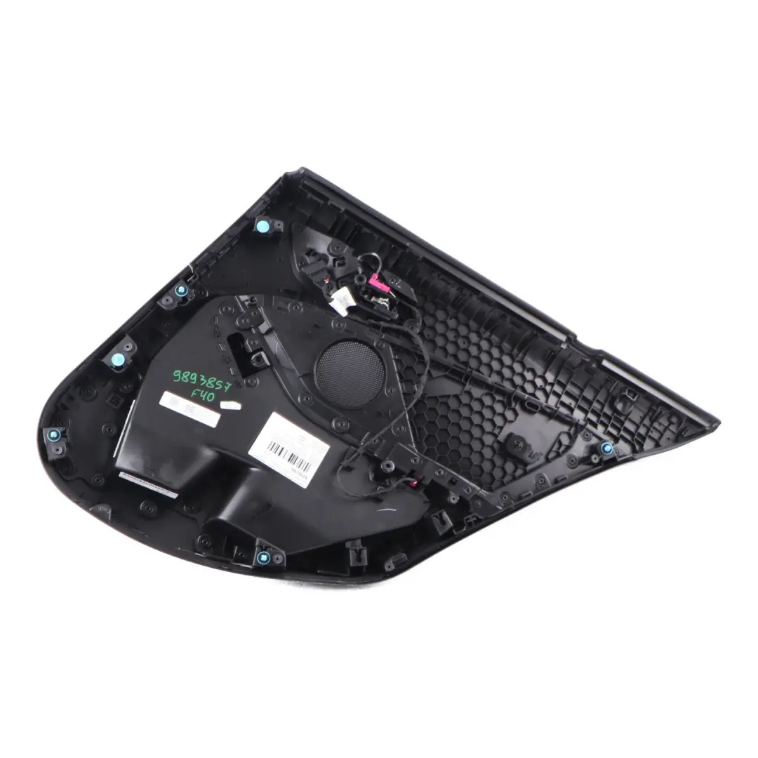 Door Card Rear Left N/S Lining Trim Perforated Leather Dakota Black to BMW F40 with Part number 9893857 BMW F40 Door Card Rear Left N/S Lining Trim Perforated Leather Dakota Black - SKU 9893857 - Part number 9893857