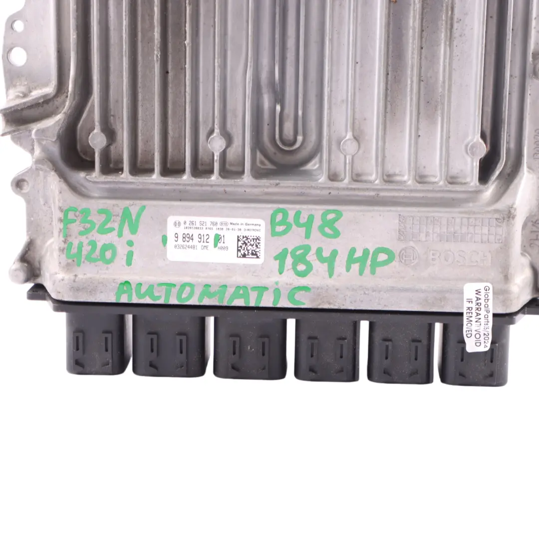 184HP Engine ECU Unit DME to BMW F20 F30 F32 LCI 120i 320i 420i Petrol B48 with Part number 9894912 BMW F20 F30 F32 LCI 120i 320i 420i Petrol B48 184HP Engine ECU Unit DME - SKU 9894912 - Part number 9894912