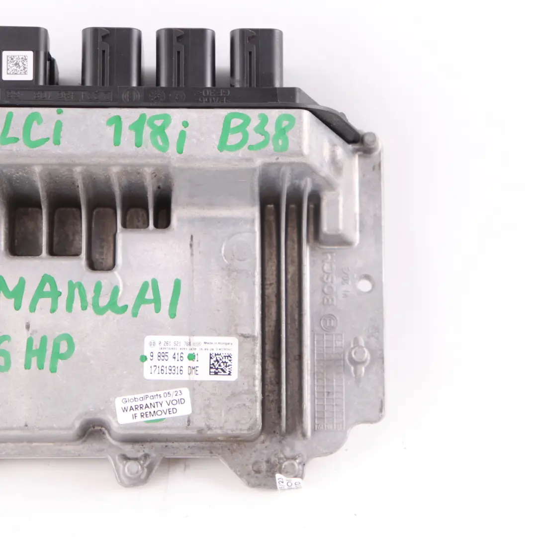 BMW F20 F21 LCI 118i B38 136HP Motor Kit ECU DME Unidad Control Manual - SKU 9895416 - Número de pieza 9895416