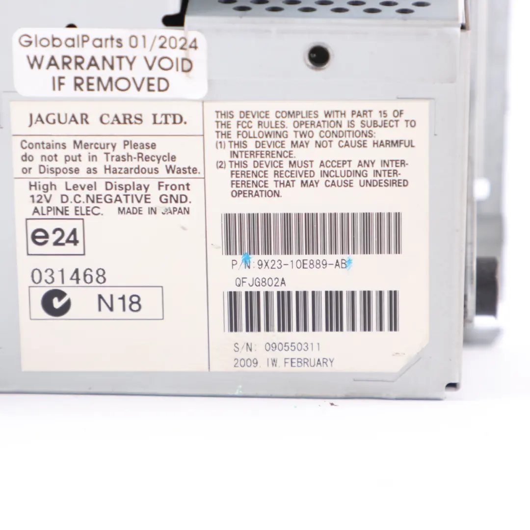 Jaguar XF X250 Dashboard Display Screen Multifunction Head Unit - SKU 9X2310E889AB - Part number 9X2310E889AB