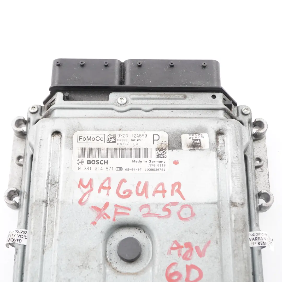 Jaguar XF X250 3.0 D AJV6D Engine Control Unit ECU Automatic - SKU 9X2Q12A650PAD - Part number 9X2Q12A650PAD
