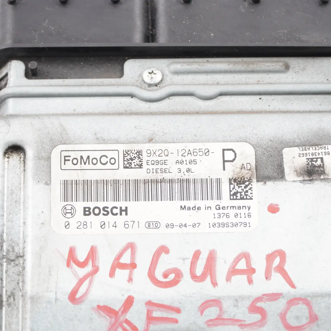 Jaguar XF X250 3.0 D AJV6D Engine Control Unit ECU Automatic - SKU 9X2Q12A650PAD - Part number 9X2Q12A650PAD