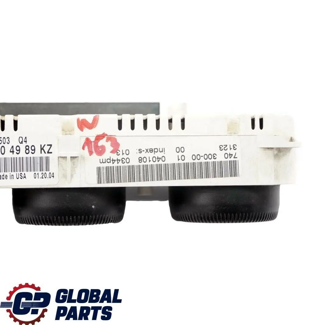  Mercedes-Benz ML W163 Heater Climate Control Unit Switch Panel - SKU A1638204989 - Part number A1638204989