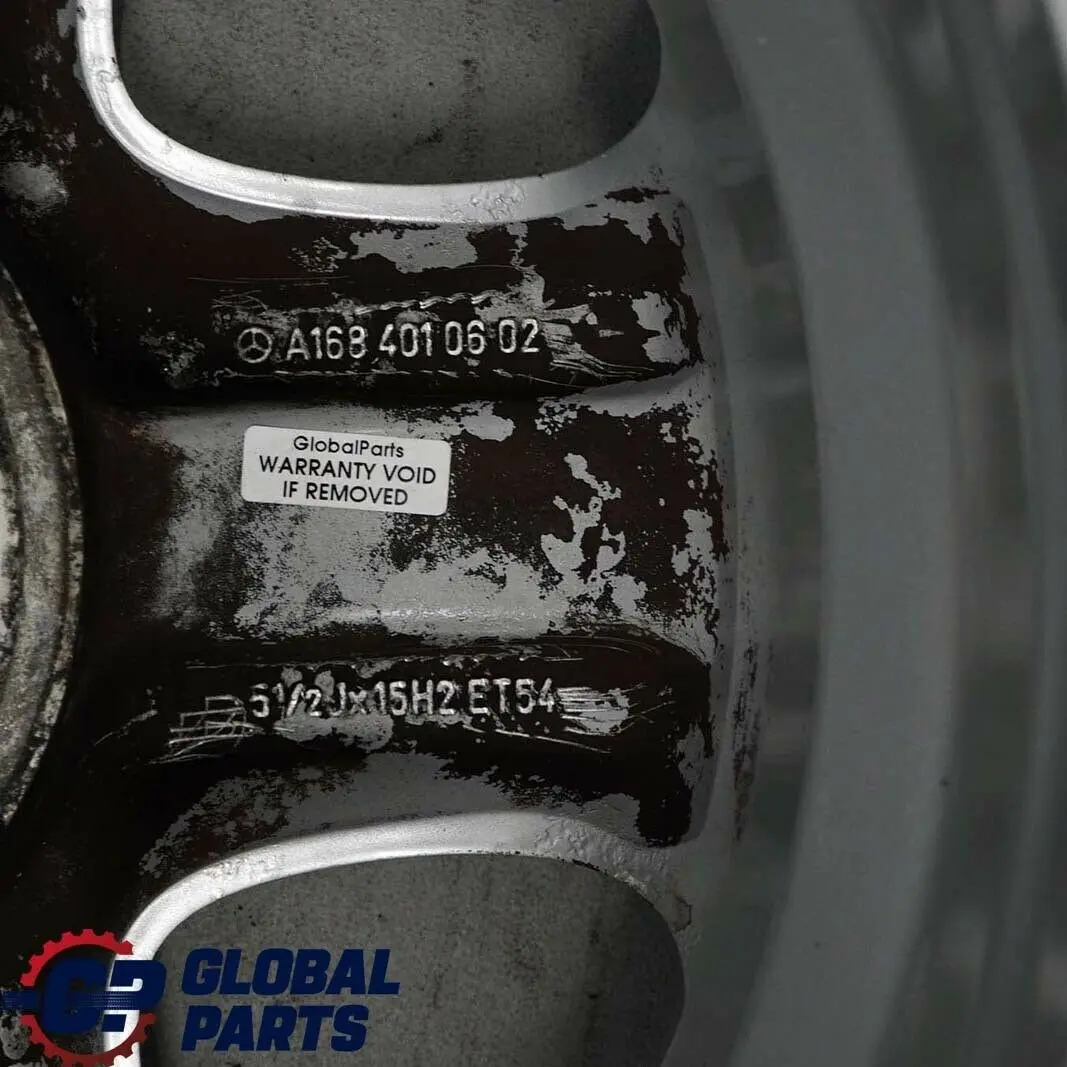 Mercedes-Benz W168 Alloy Wheel Rim 15" 5-Spoke Design ET:54 5,5J to with Part number A1684010602 Mercedes-Benz W168 Alloy Wheel Rim 15" 5-Spoke Design ET:54 5,5J - SKU A1684010602-2 - Part number A1684010602