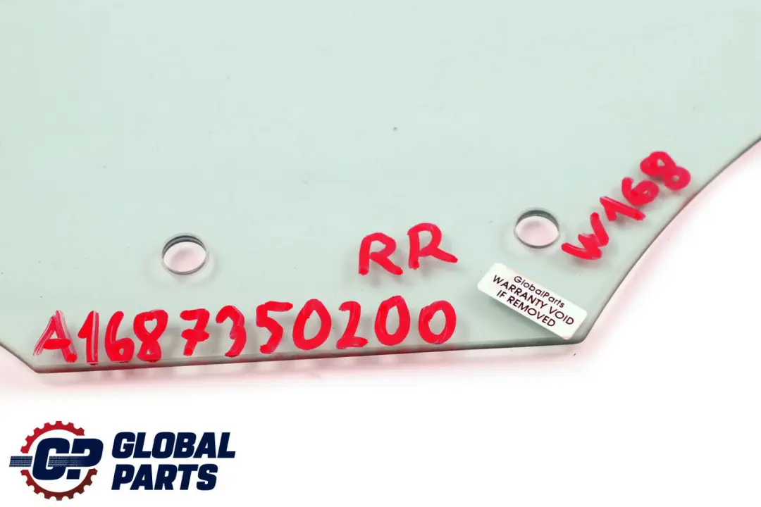 MERCEDES W168 Prawa Szyba Drzwi Prawy Tył AS2 - SKU A1687350200 - Numer Części A1687350200