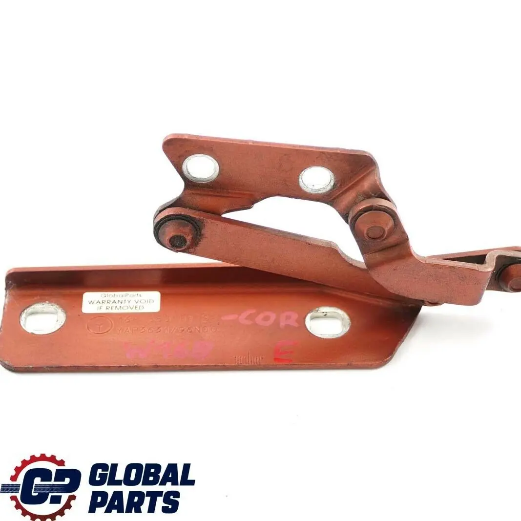Cerniera Sinistra Cappuccio Cofano Anteriore Mica Arancio Corallo per Mercedes W168 con numero di parte A1688800228 Mercedes W168 Cerniera Sinistra Cappuccio Cofano Anteriore Mica Arancio Corallo - SKU A1688800128-COR - Numero di parte A1688800228