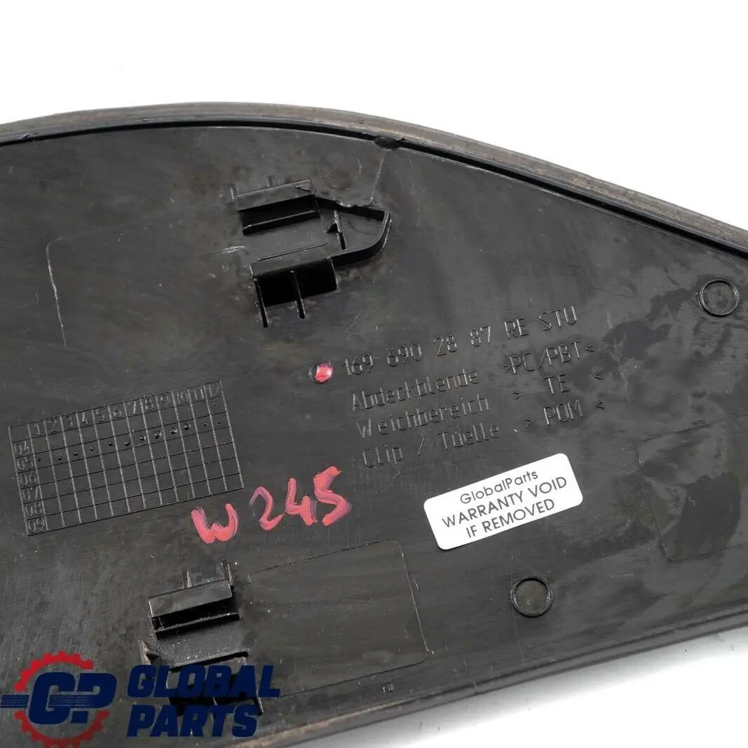 Right O/S Exterior Trim Panel Triangle Door to Mercedes W245 with Part number A1696902887 Mercedes W245 Right O/S Exterior Trim Panel Triangle Door - SKU A1696902887 - Part number A1696902887
